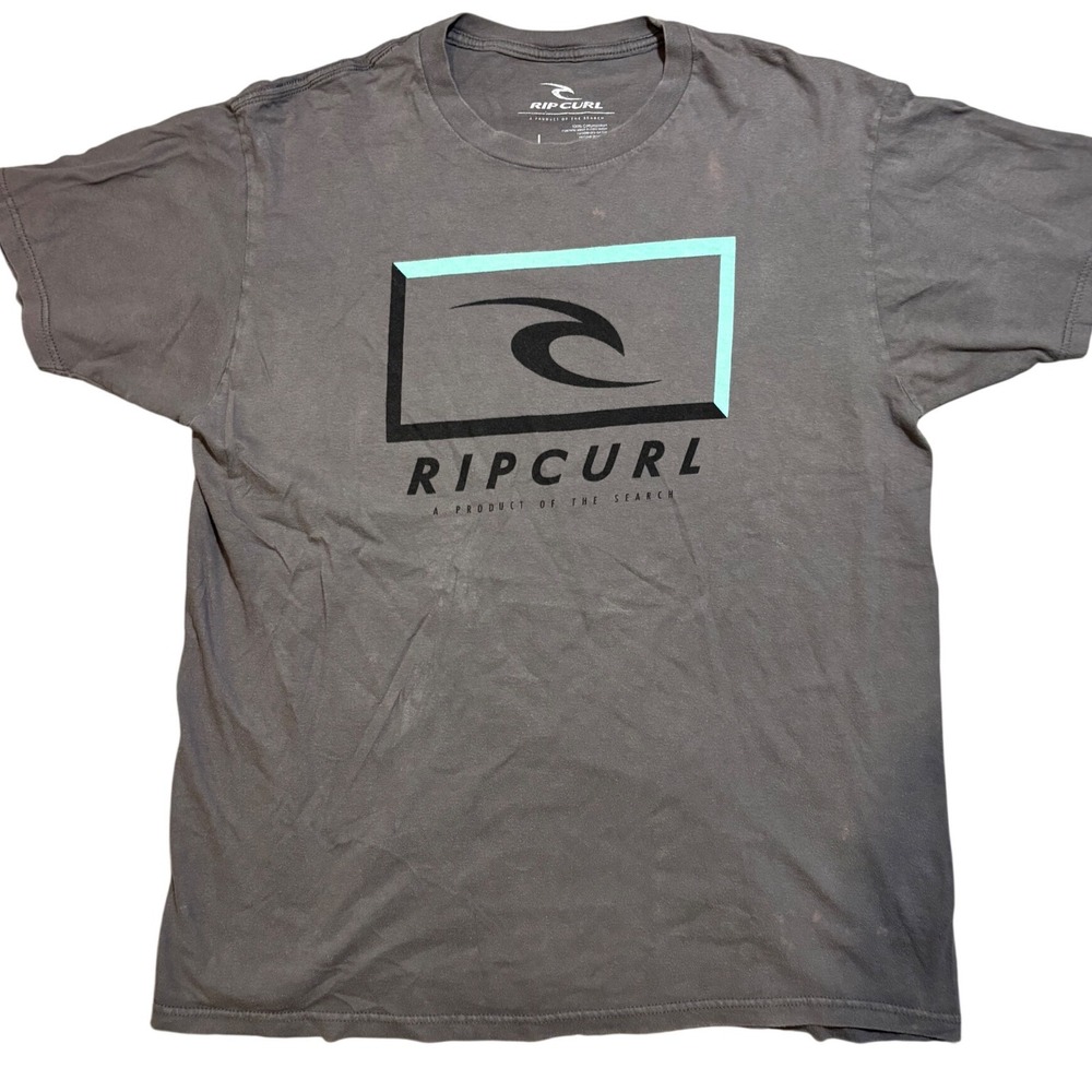 Y2K Rip Curl Surf Skate T Shirt Gray Thin Soft Boxy Fit Tee Mens M/L